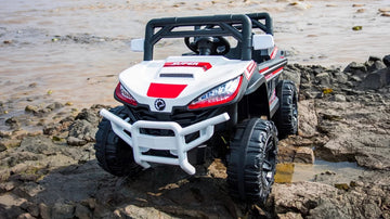 red and white mini utv 12v ride on car