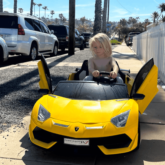 24V battery powered electric ride on kid car Lamborghini with parental remote control by ryder Toys 