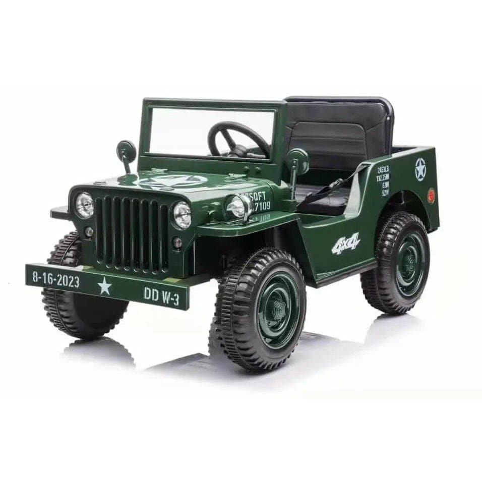 Vintage 4x4 Military Truck Electric Kids Ride On Car MotoP